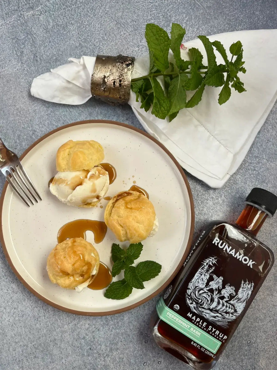 Peppermint Bark Profiteroles